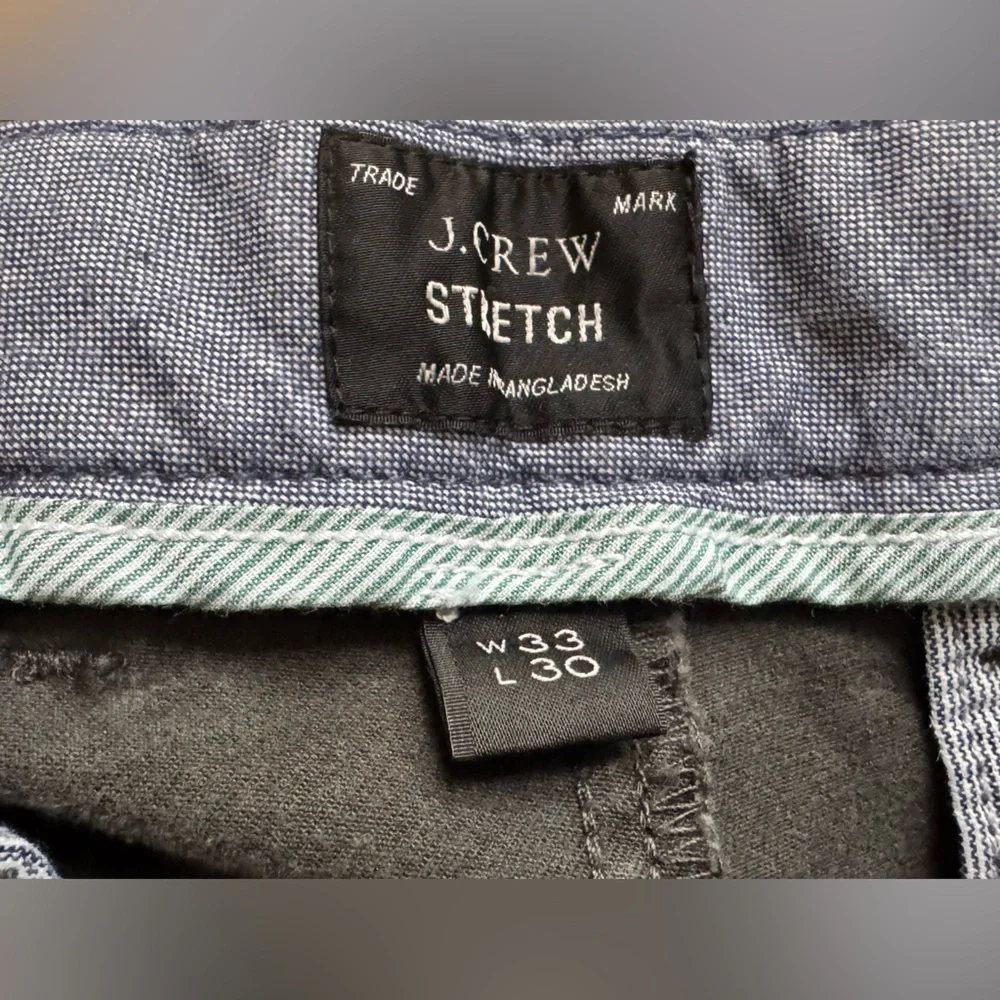 J. Crew Stretch Men's Dark Grey/Green Chino Pants - Skinny Fit